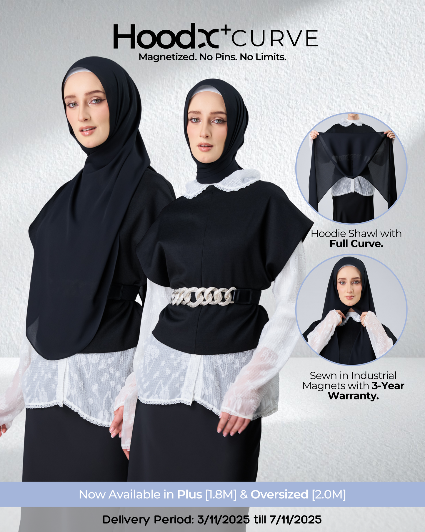 HoodX⁺Plus Curve in Black