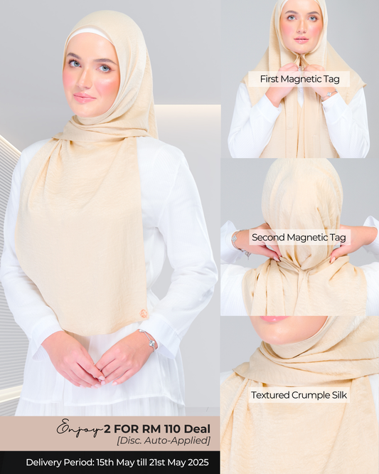 Instant Tag n' Go Shawl | Textured Silk in Buttermilk
