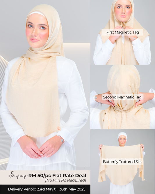 Instant Tag n' Go Butterfly | Textured Silk in Buttermilk