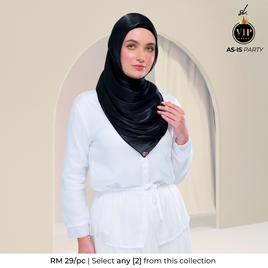 [As-Is] Raia Shawl | Ironless Shimmer in Black