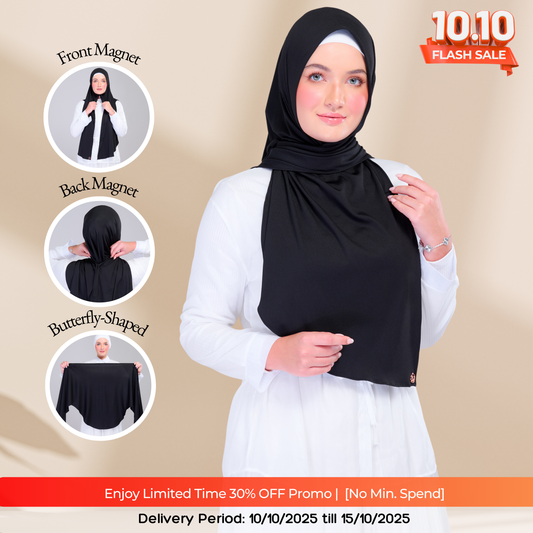 Instant Tag n' Go Butterfly | Ribbed Jersey in Black