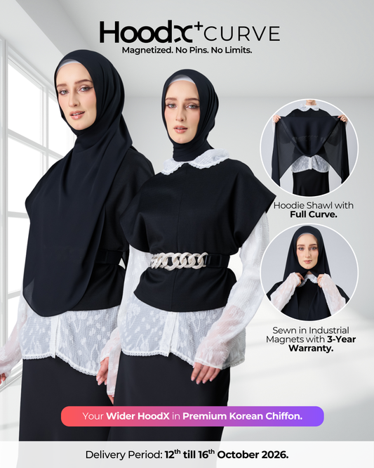 HoodX⁺Plus Curve in Black [Korean Chiffon]