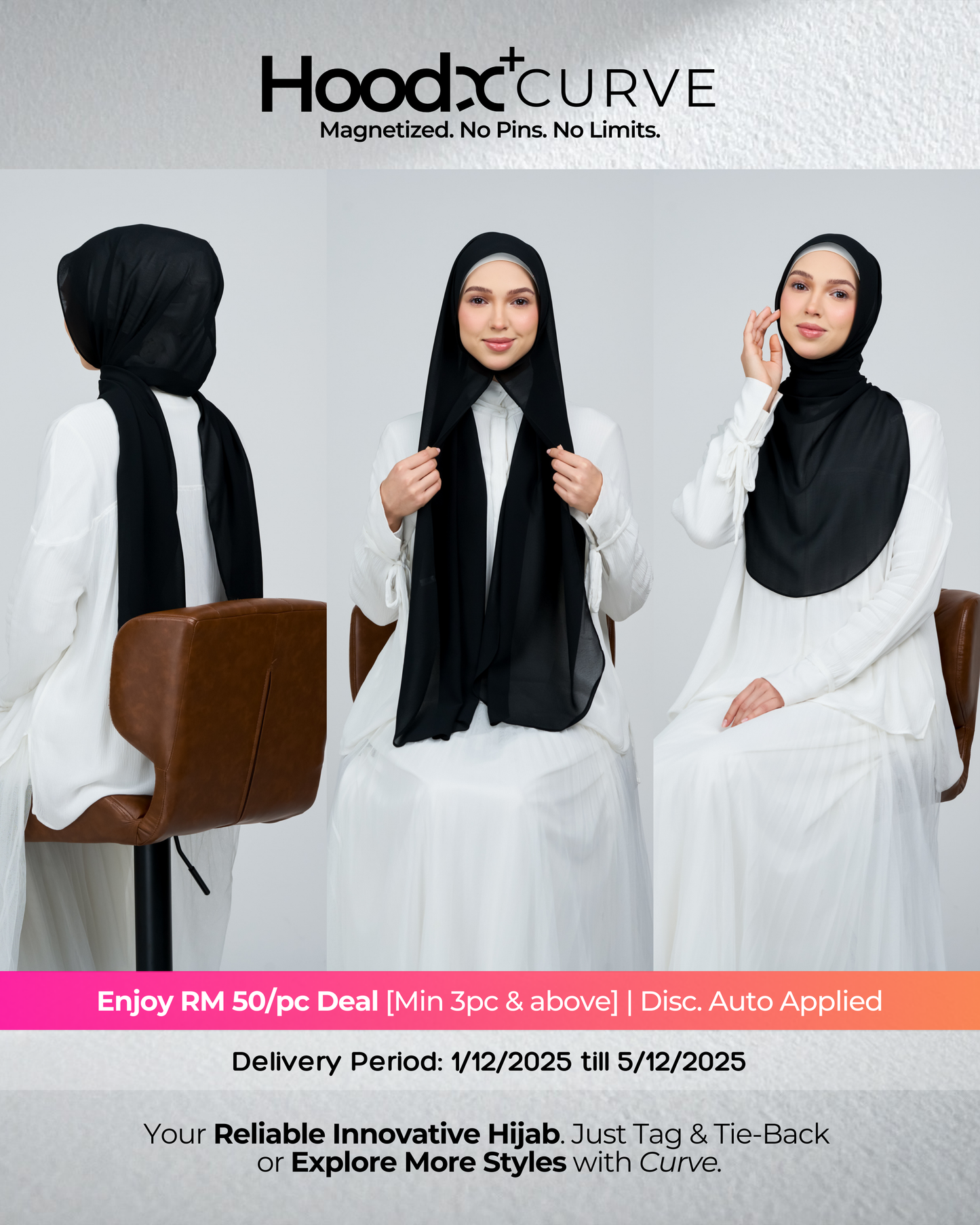 HoodX⁺Plus Curve in Classic Black