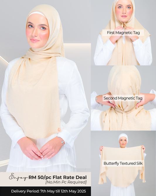 Instant Tag n' Go Butterfly | Textured Silk in Buttermilk