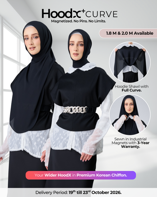HoodX⁺Plus Curve in Black [Korean Chiffon]