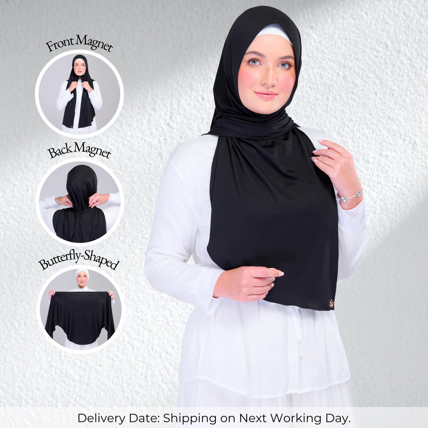 Instant Tag n' Go Butterfly | Ribbed Jersey in Black