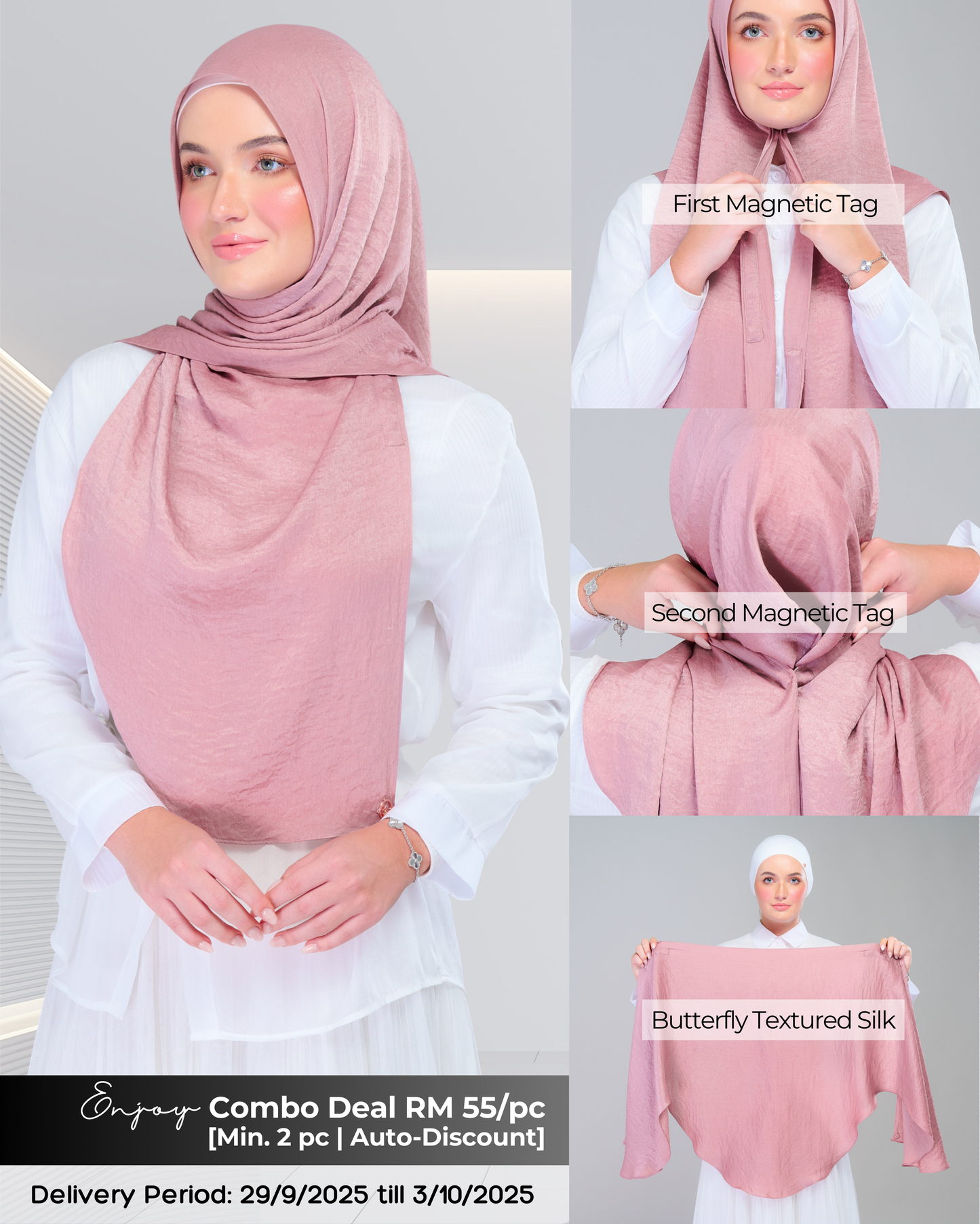 Instant Tag n' Go Butterfly | Textured Silk in Blush
