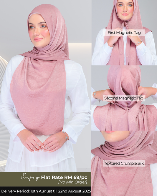 Instant Tag n' Go Shawl | Textured Silk in Blush