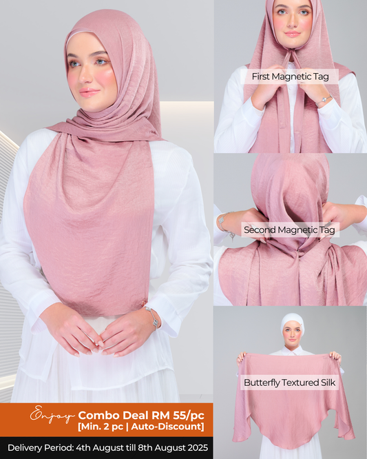 Instant Tag n' Go Butterfly | Textured Silk in Blush