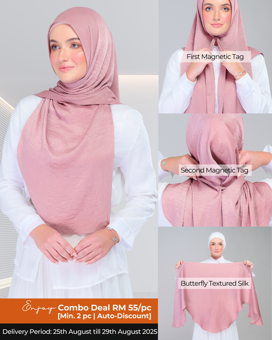 Instant Tag n' Go Butterfly | Textured Silk in Blush