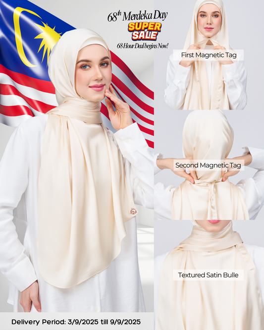 Instant Tag n' Go Shawl | Satin Bulle in Bridal Cream