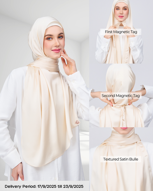Instant Tag n' Go Shawl | Satin Bulle in Bridal Cream
