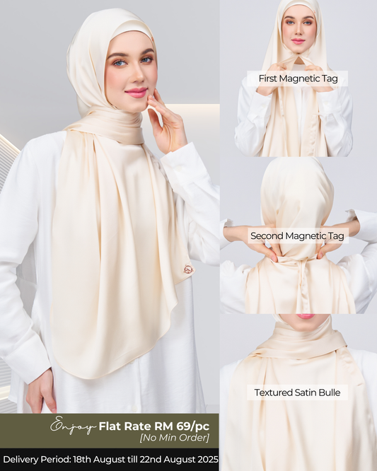 Instant Tag n' Go Shawl | Satin Bulle in Bridal Cream
