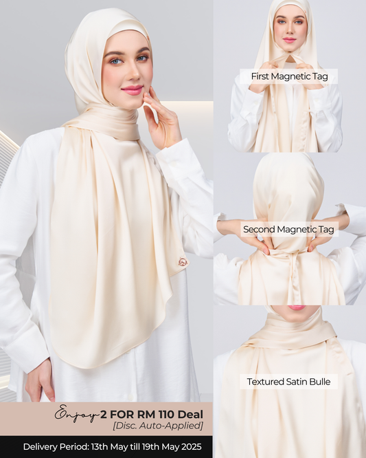 Instant Tag n' Go Shawl | Satin Bulle in Bridal Cream