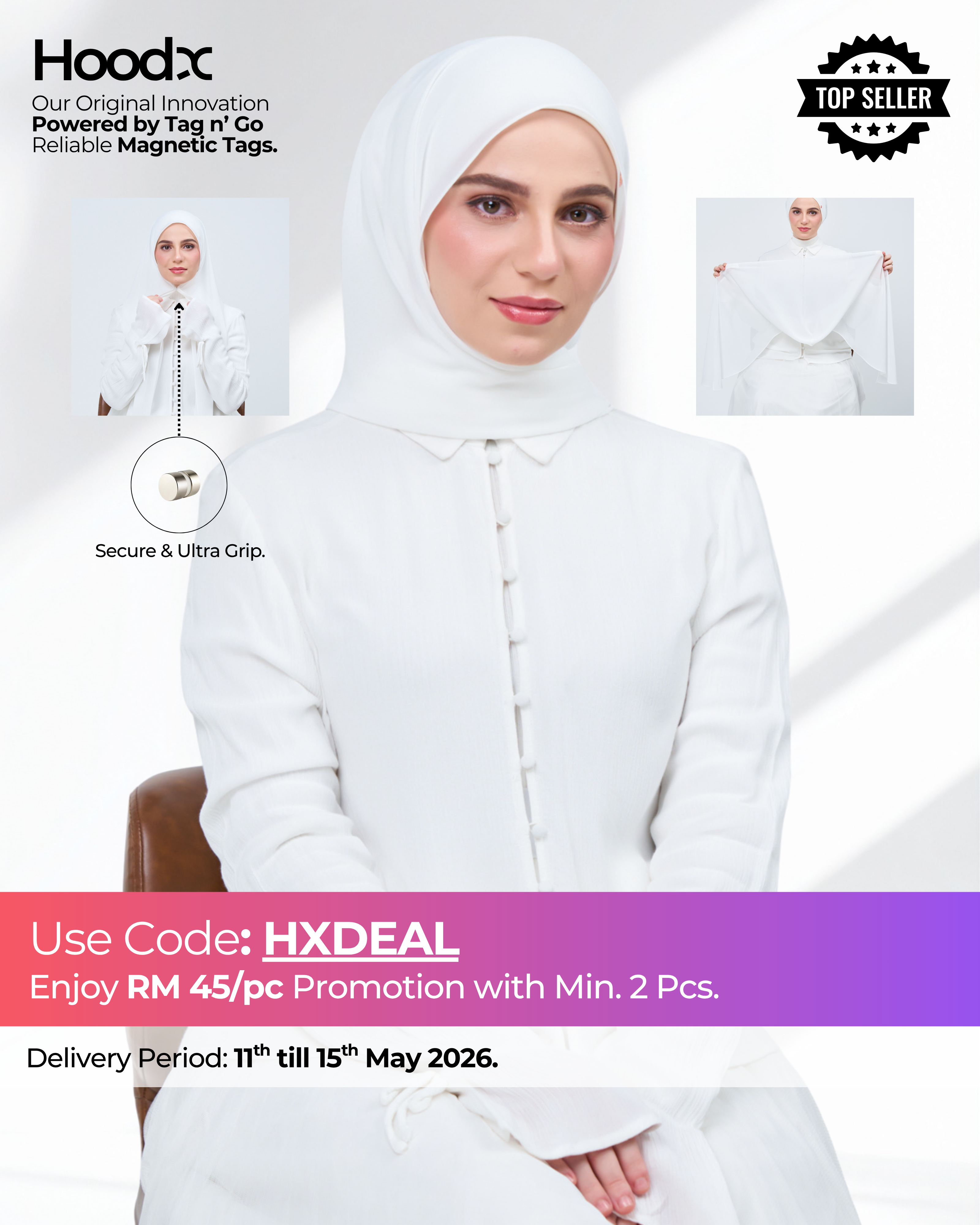 HoodX in Bridal White