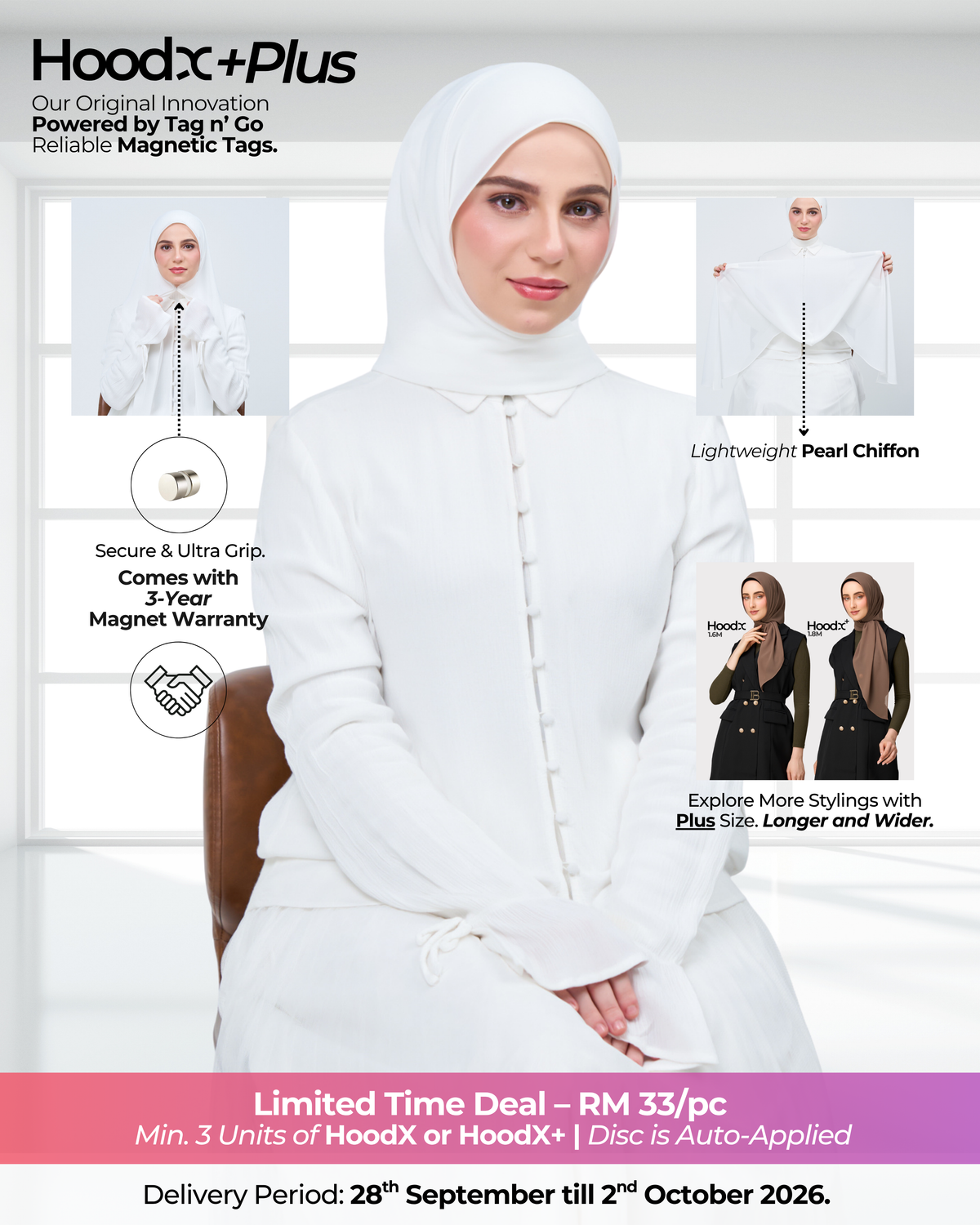 HoodX⁺Plus in Bridal White