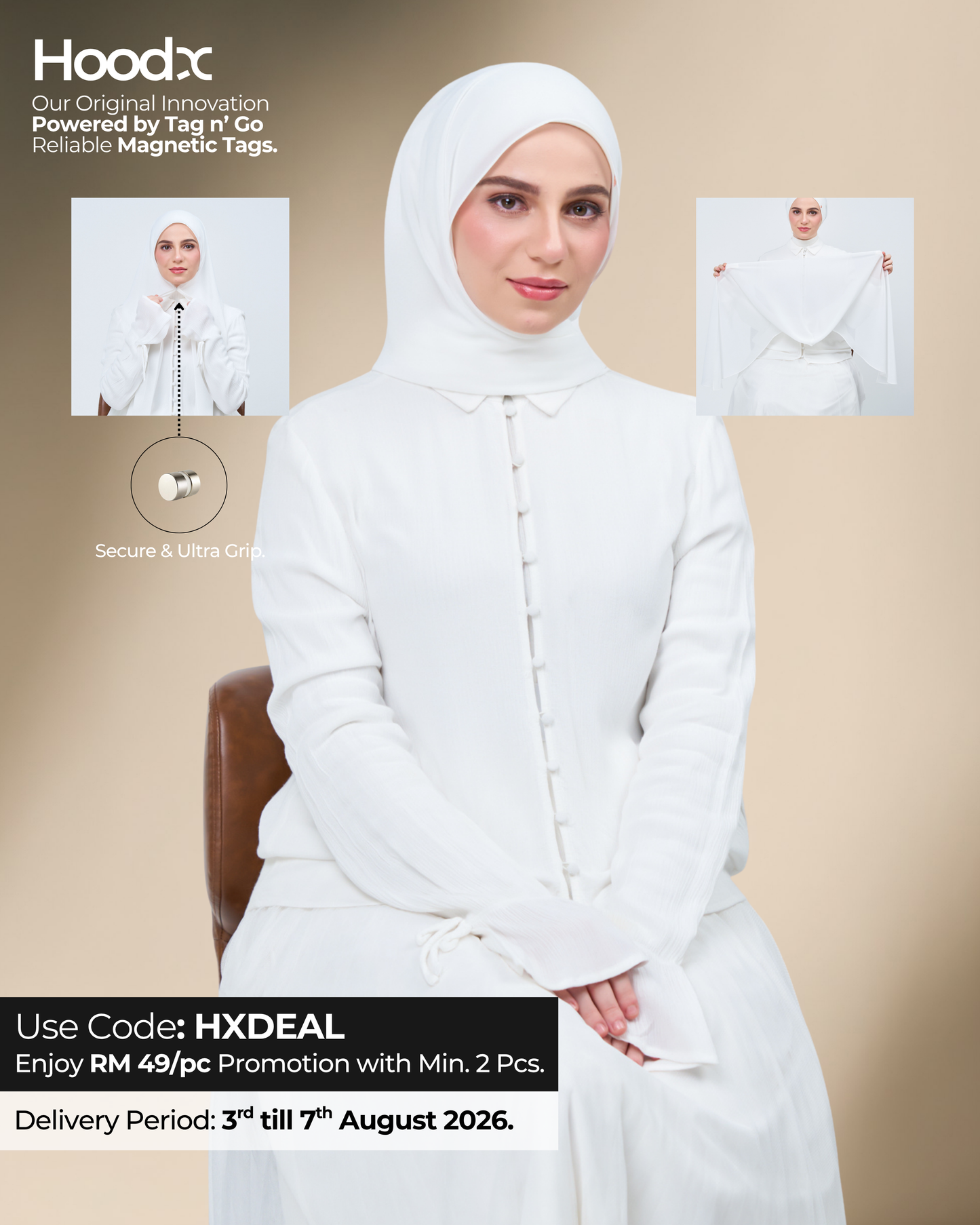 HoodX in Bridal White