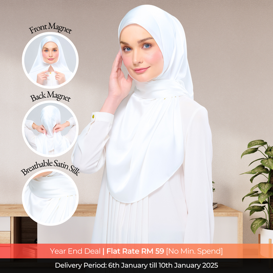 Instant Tag n' Go Shawl  | Satin Silk in Bridal White