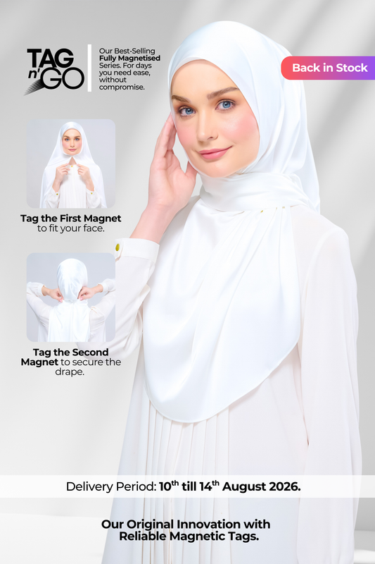 Instant Tag n' Go Shawl | Satin Silk in Bridal White