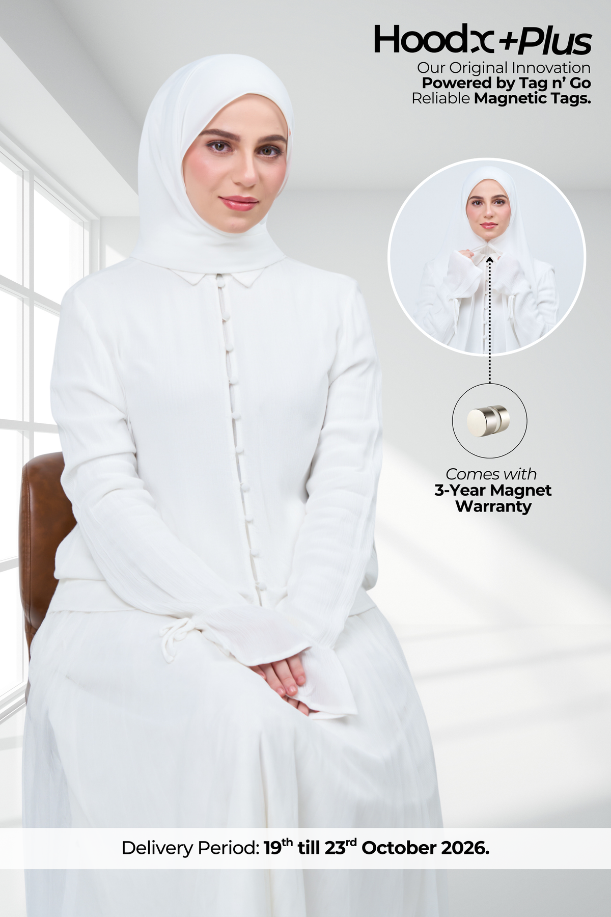 HoodX⁺Plus in Bridal White
