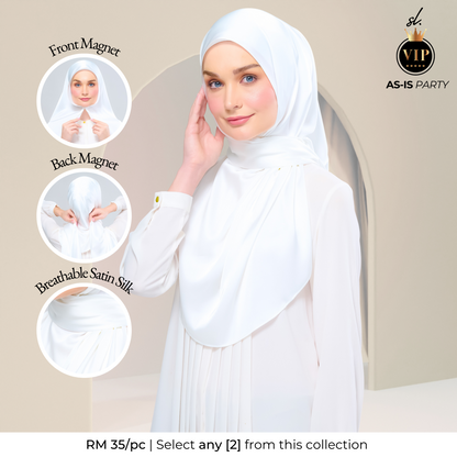 [As-Is] Instant Tag n' Go Shawl l Satin Silk in Bridal White