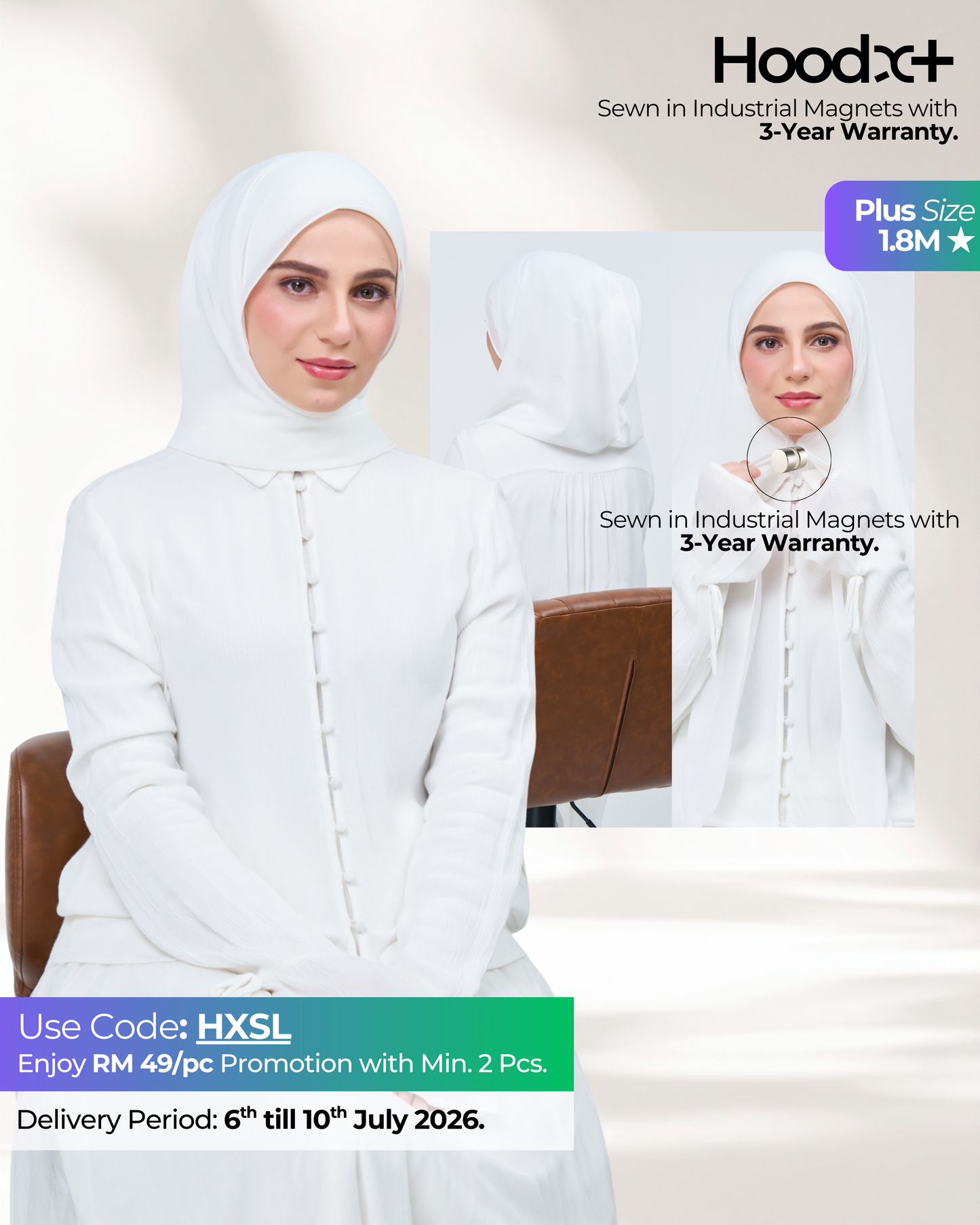 HoodX⁺Plus in Bridal White