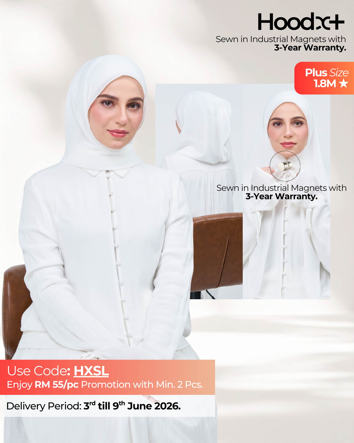 HoodX⁺Plus in Bridal White