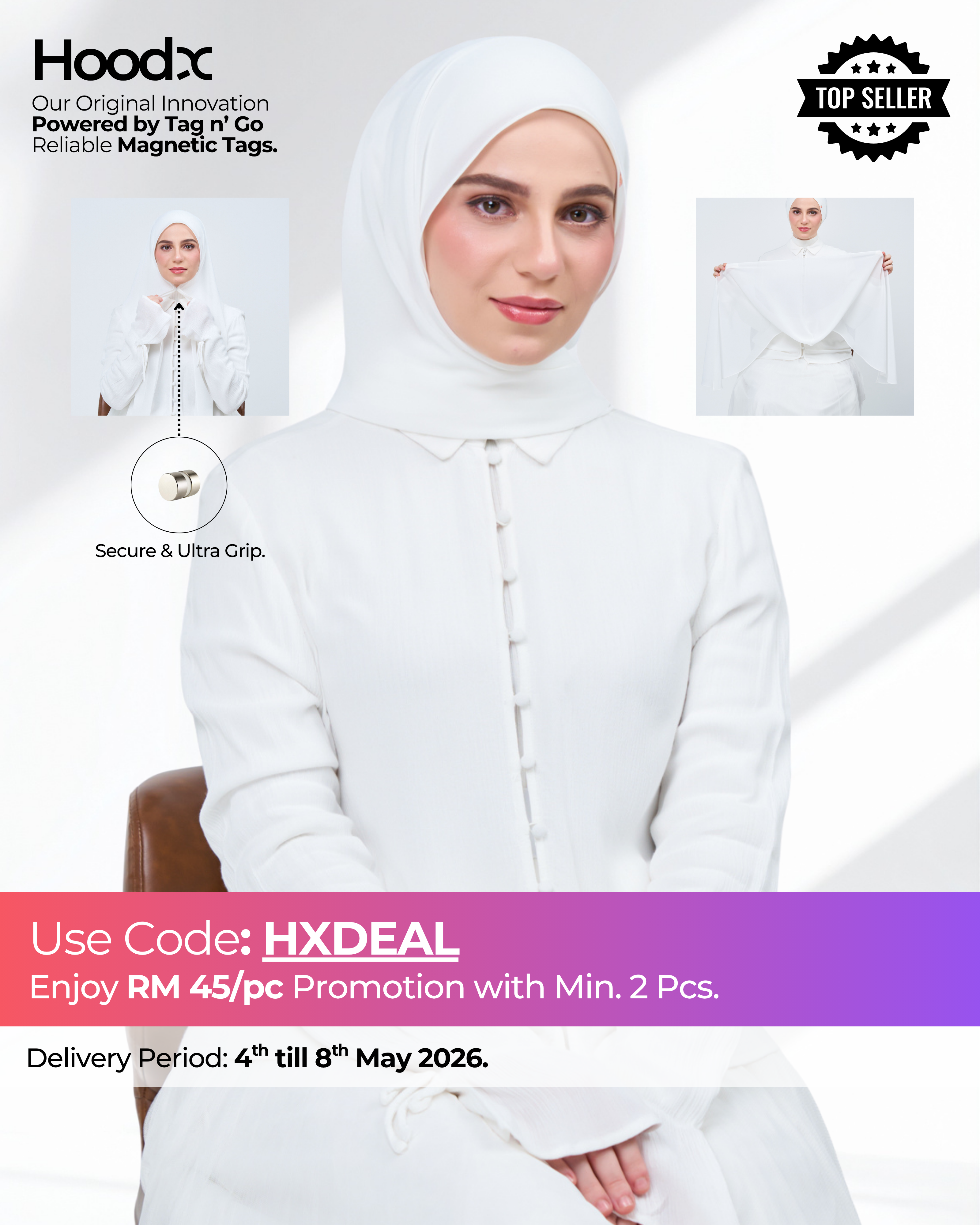 HoodX in Bridal White