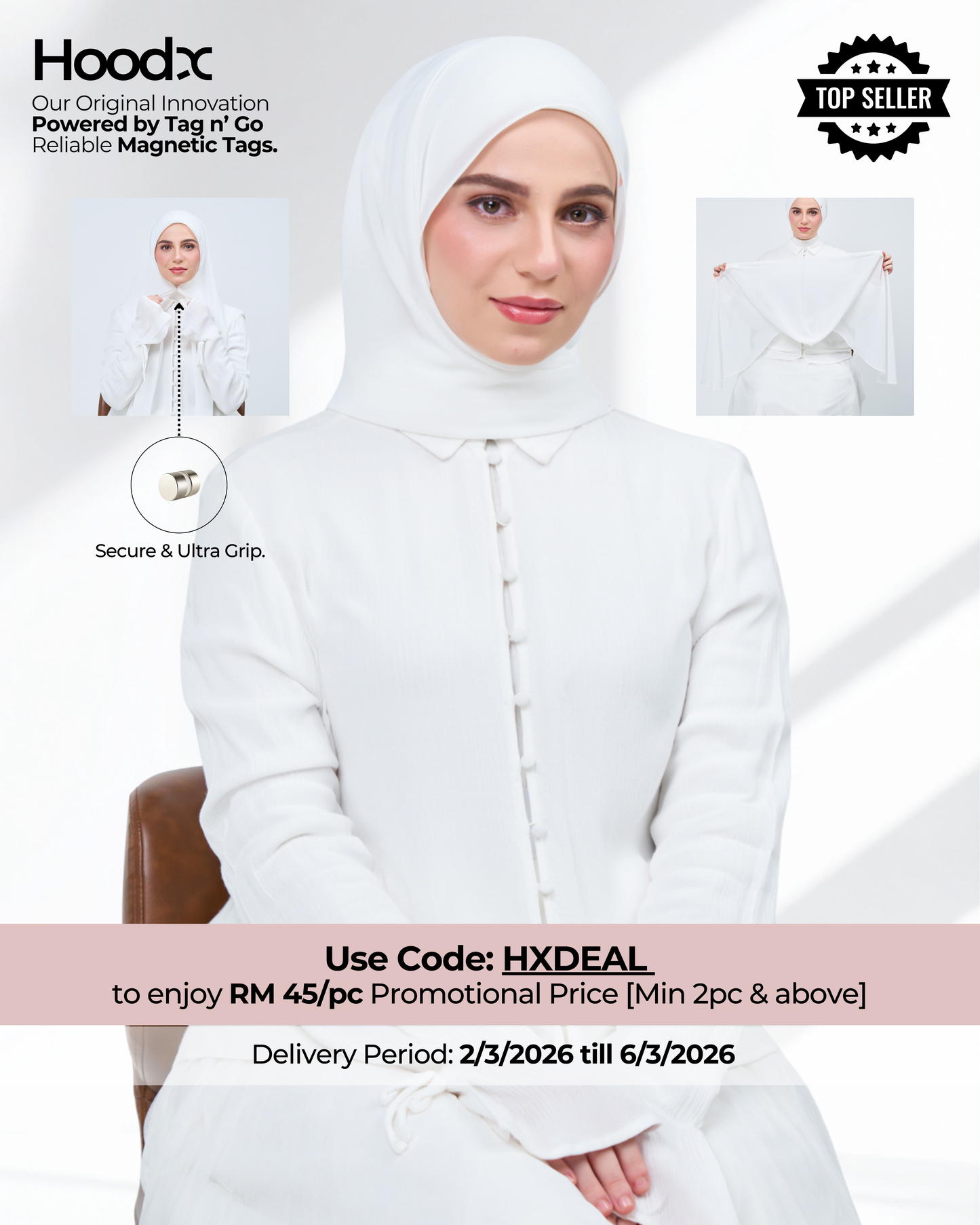 HoodX in Bridal White