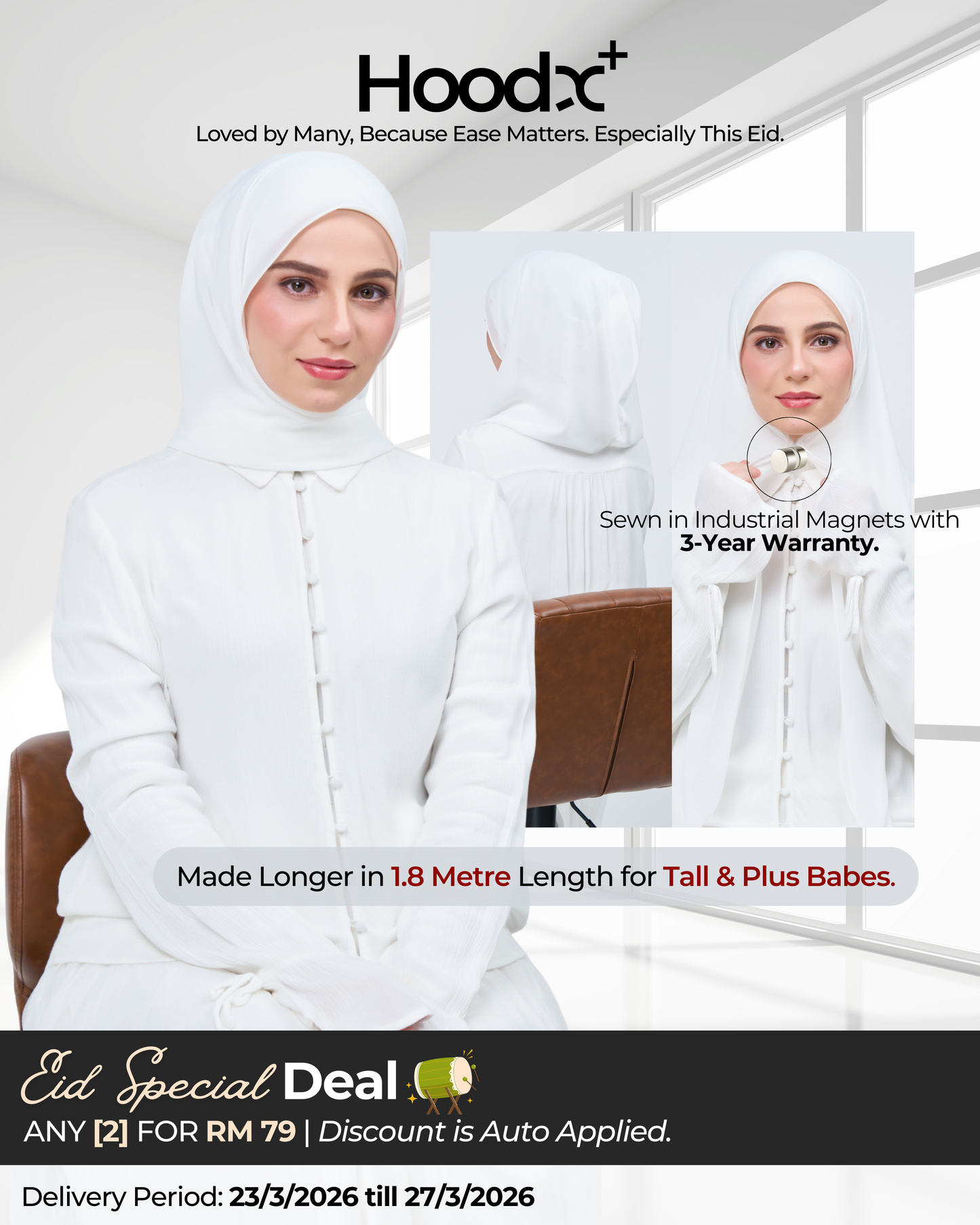 HoodX⁺Plus in Bridal White