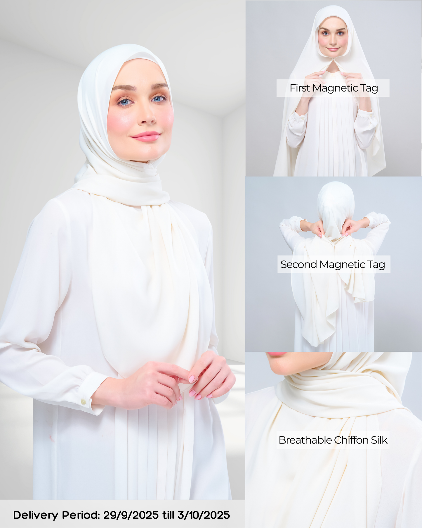 Instant Tag n' Go Shawl l Chiffon Silk 1.0 in Buttercream