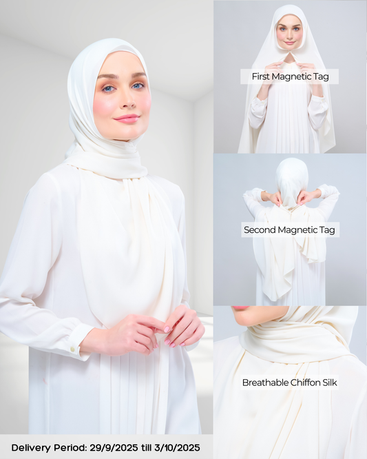 Instant Tag n' Go Shawl l Chiffon Silk 1.0 in Buttercream