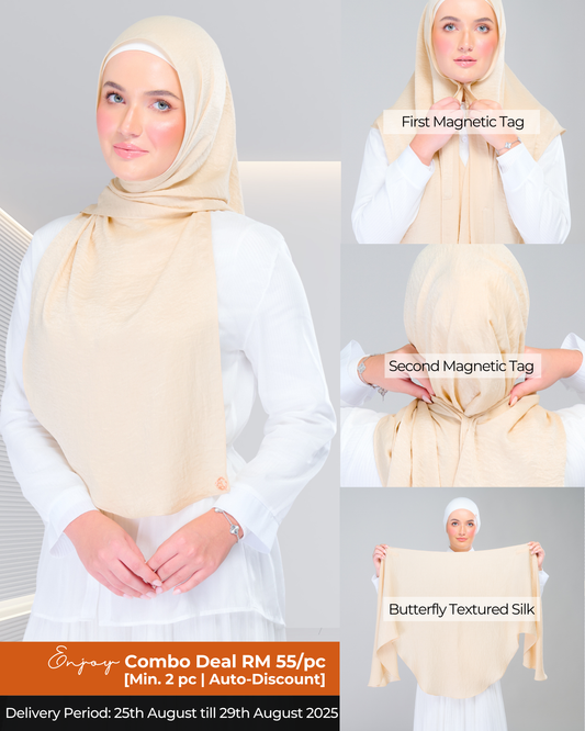 Instant Tag n' Go Butterfly | Textured Silk in Buttermilk