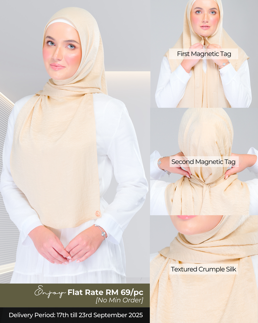 Instant Tag n' Go Shawl | Textured Silk in Buttermilk
