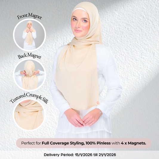 Instant Tag n' Go Shawl | Textured Silk in Buttermilk