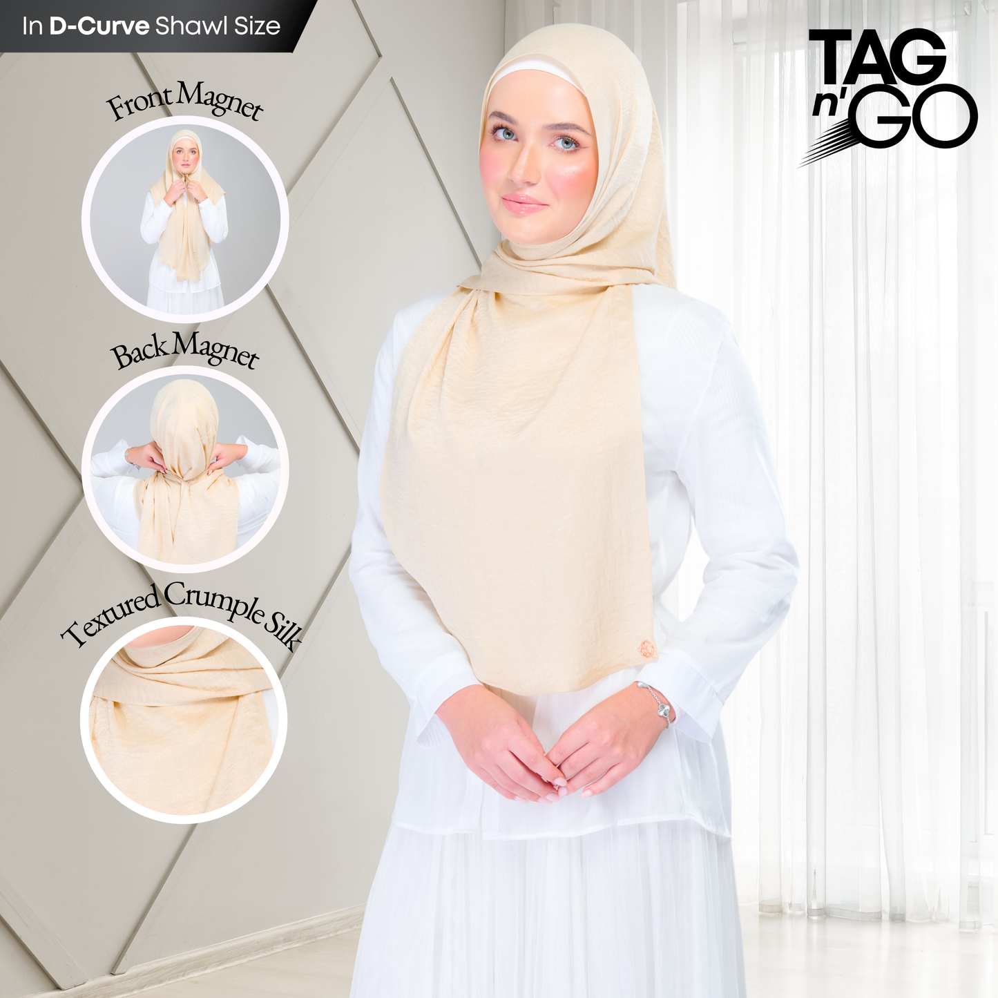 [As-Is] Instant Tag n' Go Shawl | Textured Silk in Buttermilk