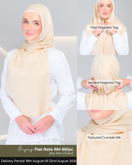 Instant Tag n' Go Shawl | Textured Silk in Buttermilk