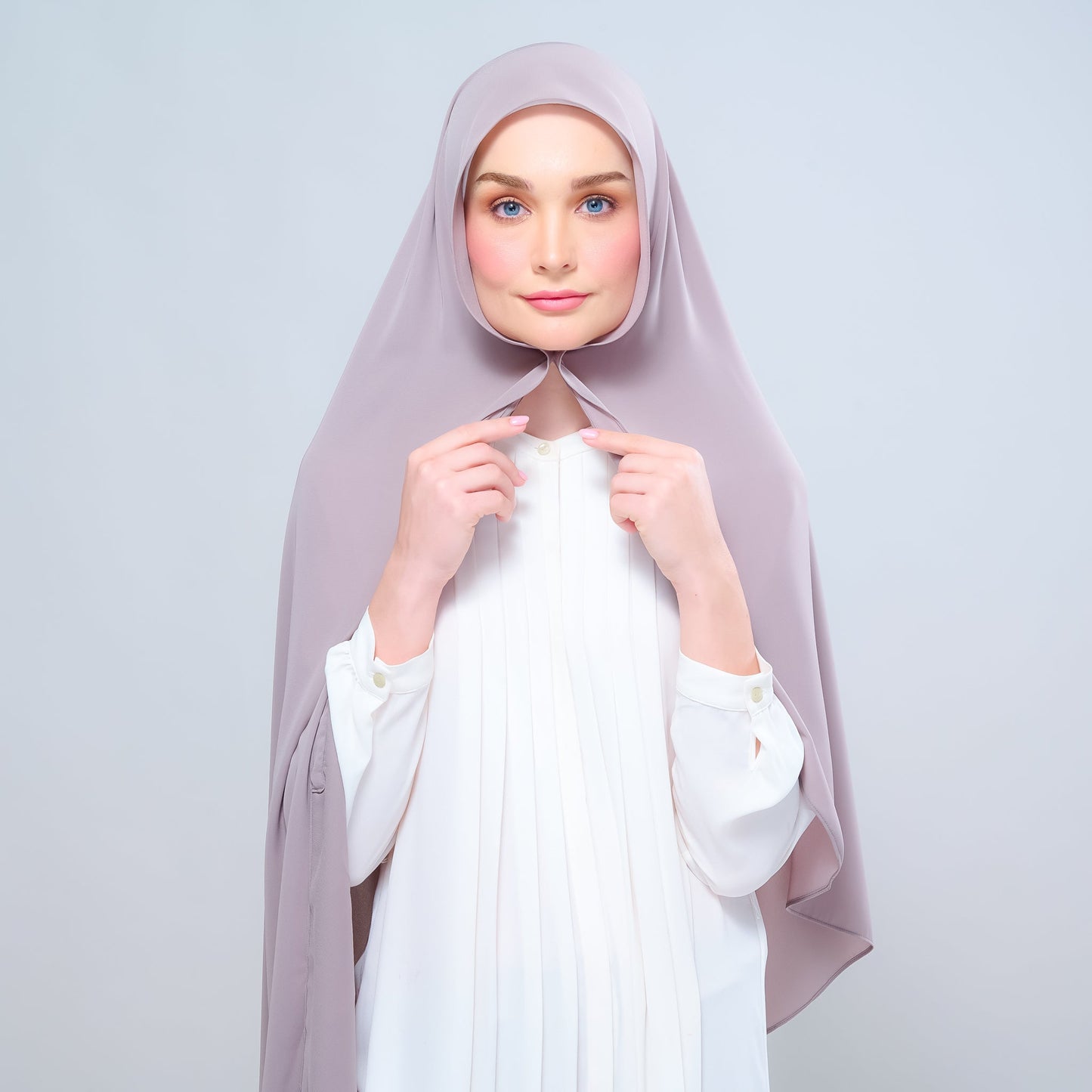 [As-Is] Instant Tag n' Go Shawl l Chiffon Silk in Ash Taupe