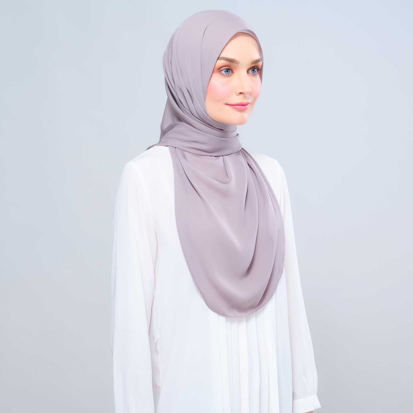 [As-Is] Instant Tag n' Go Shawl l Chiffon Silk in Ash Taupe
