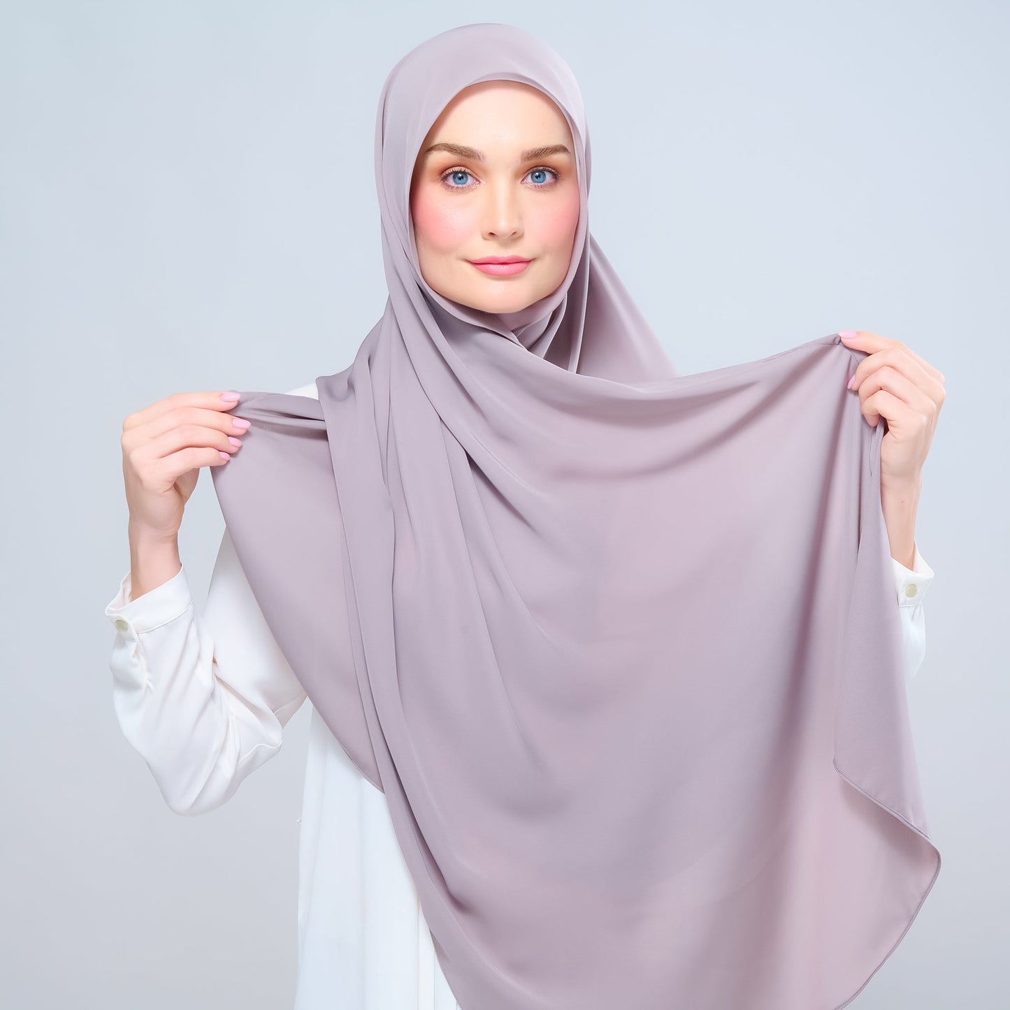 [As-Is] Instant Tag n' Go Shawl l Chiffon Silk in Ash Taupe