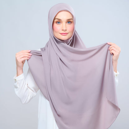 [As-Is] Instant Tag n' Go Shawl l Chiffon Silk in Ash Taupe