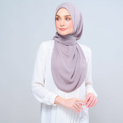[As-Is] Instant Tag n' Go Shawl l Chiffon Silk in Ash Taupe