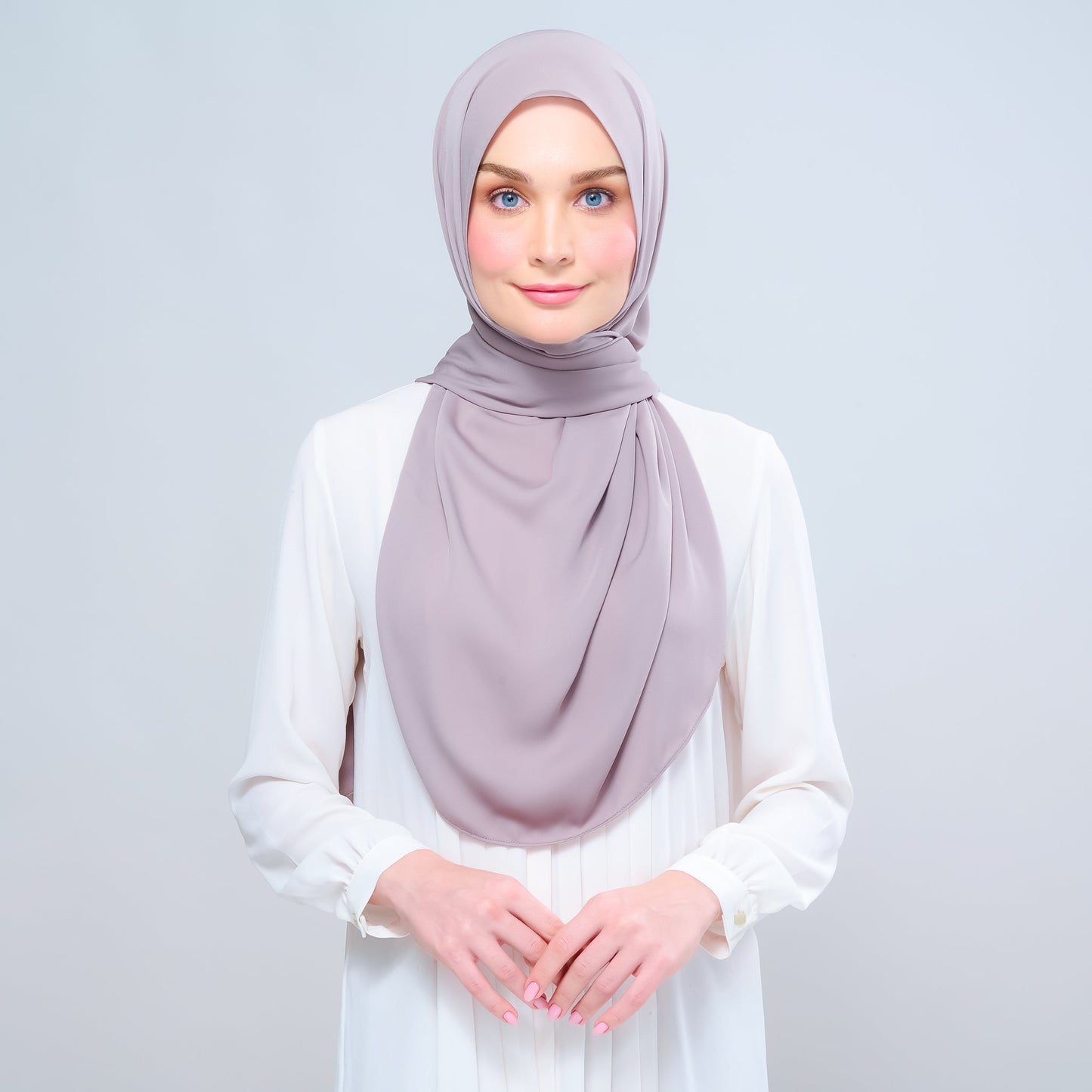 [As-Is] Instant Tag n' Go Shawl l Chiffon Silk in Ash Taupe