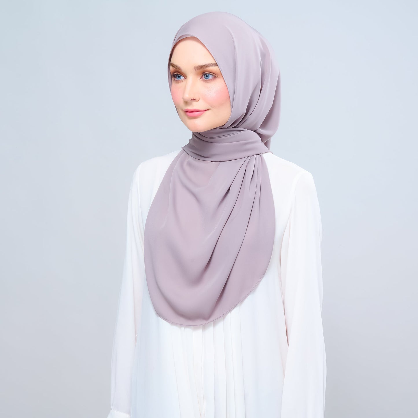 [As-Is] Instant Tag n' Go Shawl l Chiffon Silk in Ash Taupe