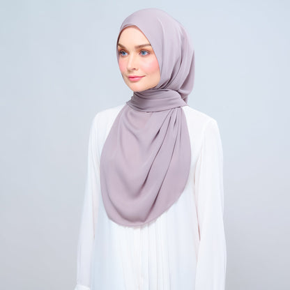 [As-Is] Instant Tag n' Go Shawl l Chiffon Silk in Ash Taupe