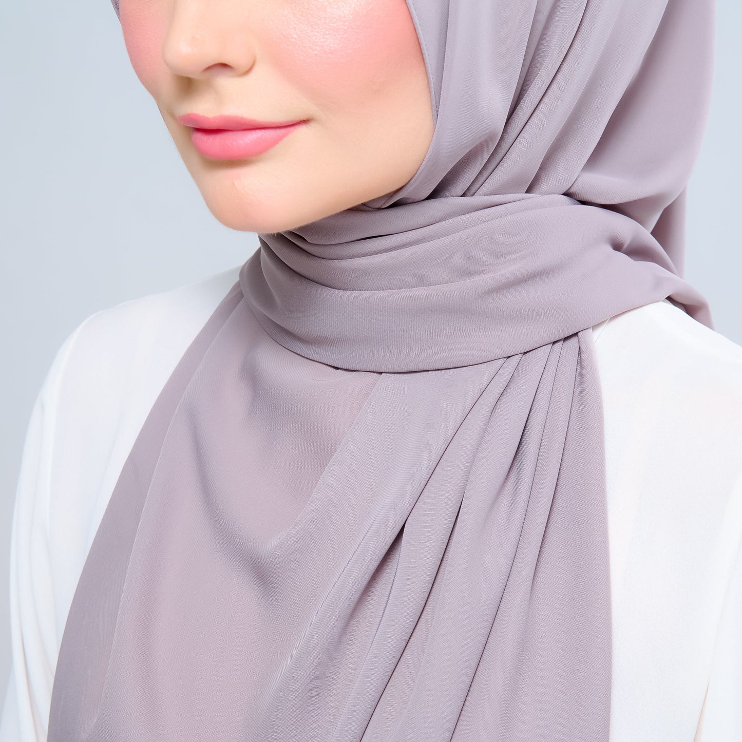 [As-Is] Instant Tag n' Go Shawl l Chiffon Silk in Ash Taupe