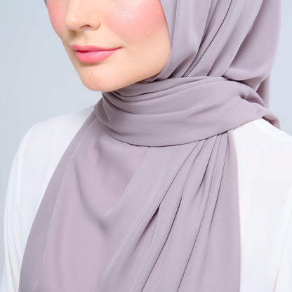 [As-Is] Instant Tag n' Go Shawl l Chiffon Silk in Ash Taupe