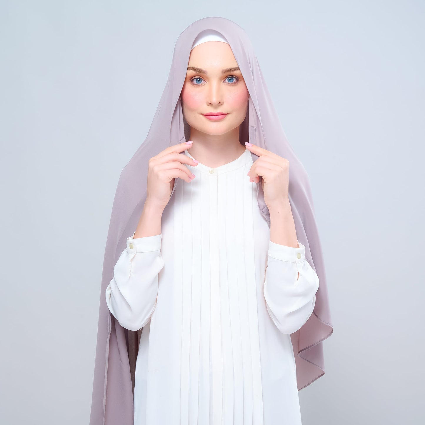 [As-Is] Instant Tag n' Go Shawl l Chiffon Silk in Ash Taupe