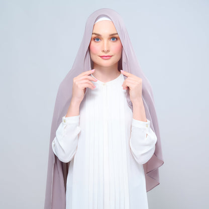 [As-Is] Instant Tag n' Go Shawl l Chiffon Silk in Ash Taupe