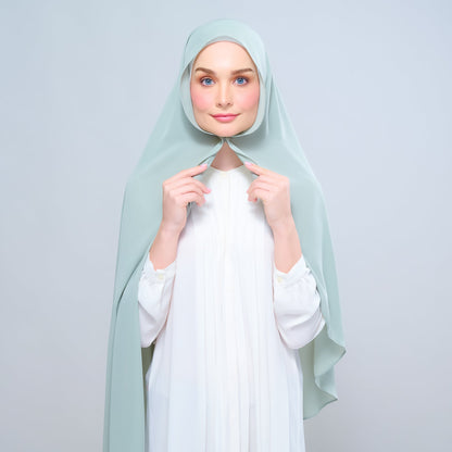 [As-Is] Instant Tag n' Go Shawl l Chiffon Silk in Dusty Green